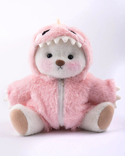 PuffyHugs™ Rosa pelzig Dino Puffy