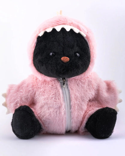 PuffyHugs™ Rosa pelzig Dino Puffy