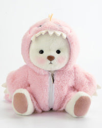 PuffyHugs™ Rosa pelzig Dino Puffy