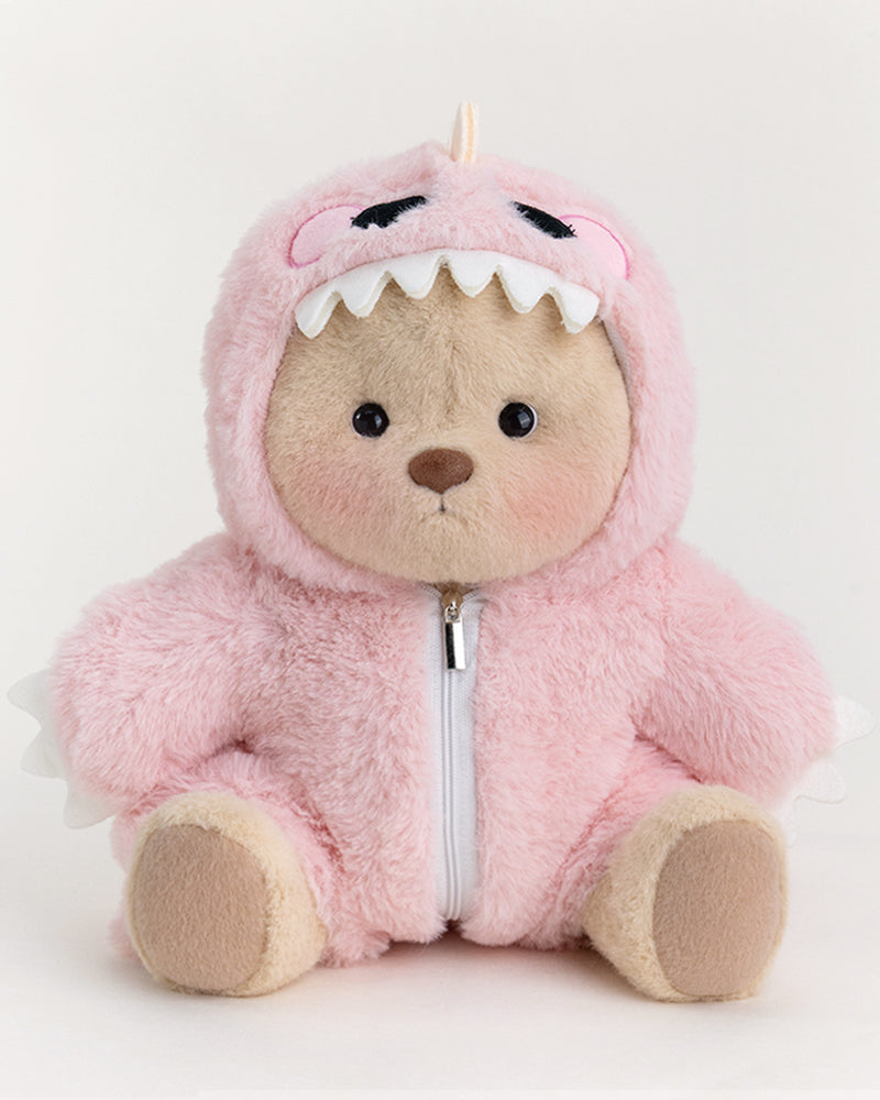 PuffyHugs™ Rosa pelzig Dino Puffy